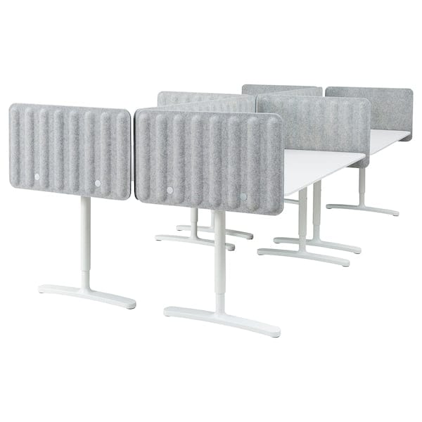 Ikea BEKANT - Desk with partition screen, white/grey,320x160 48 cm