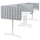 BEKANT desk with screen, white/grey