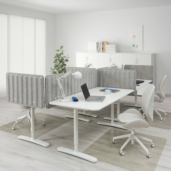 Ikea BEKANT - Desk with partition screen, white/grey,320x160 48 cm