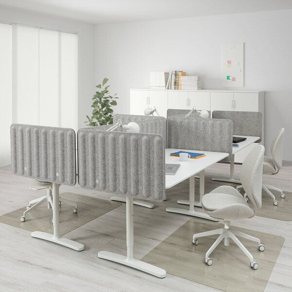 Ikea BEKANT - Desk with partition screen, white/grey,320x160 48 cm