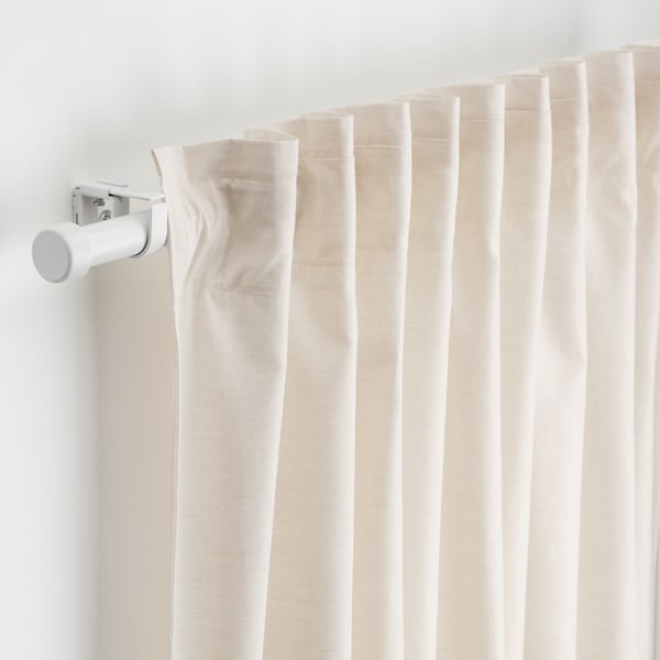 BEKRÄFTA curtain rod set, white, 120-210 cm 28 mm