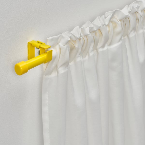 BEKRÄFTA curtain rod set, yellow, 120-210 cm 19 mm