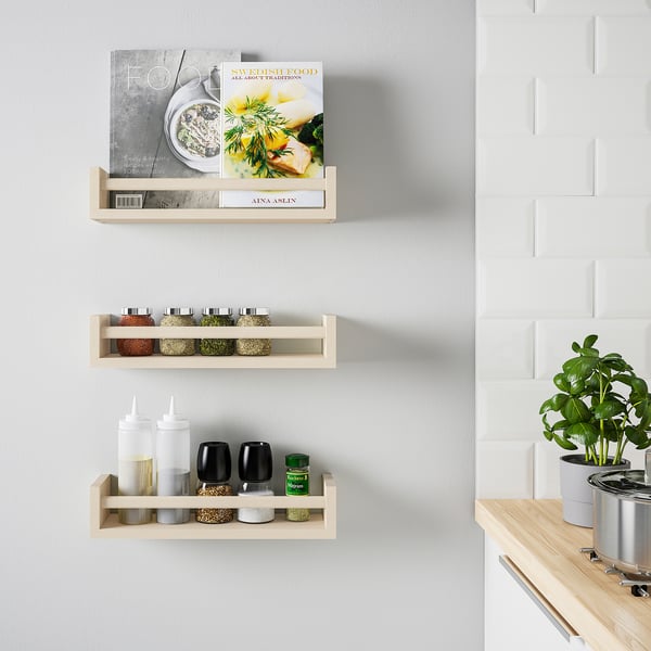 BEKVÄM spice rack, aspen, 40x9x10 cm