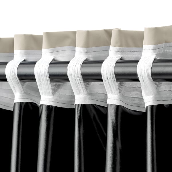 BENGTA - Blackout curtain, 1 piece, with curling ribbon/beige,210x300 cm