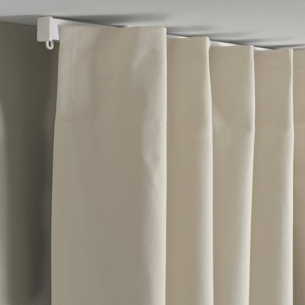 BENGTA - Blackout curtain, 1 piece, with curling ribbon/beige,210x300 cm