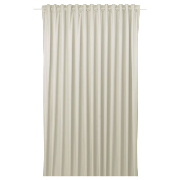 BENGTA - Blackout curtain, 1 piece, with curling ribbon/beige,210x300 cm