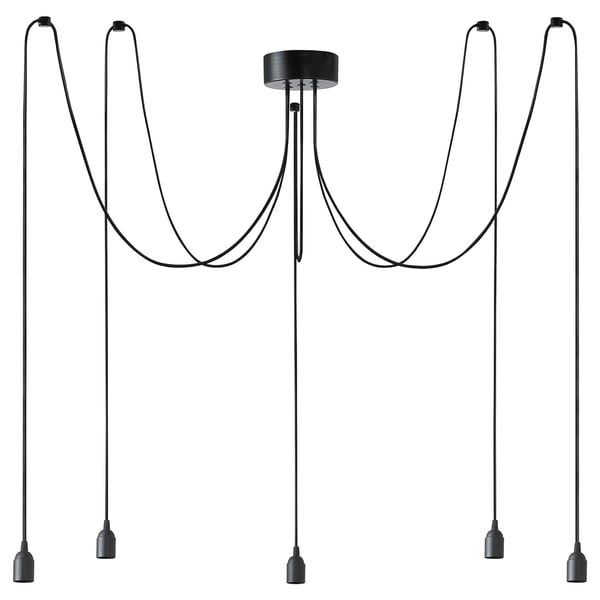BENGTSBOL - Chandelier with 5 lamps, black ,