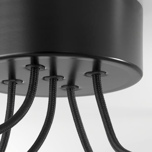 BENGTSBOL - Chandelier with 5 lamps, black ,