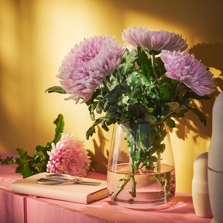 BERÄKNA vase, glass/light pink, 15 cm