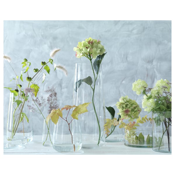 BERÄKNA vase, clear glass, 30 cm