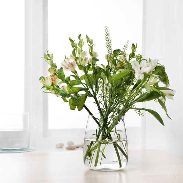 BERÄKNA vase, clear glass, 18 cm