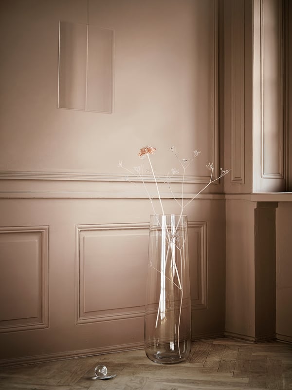 BERÄKNA vase, clear glass, 65 cm