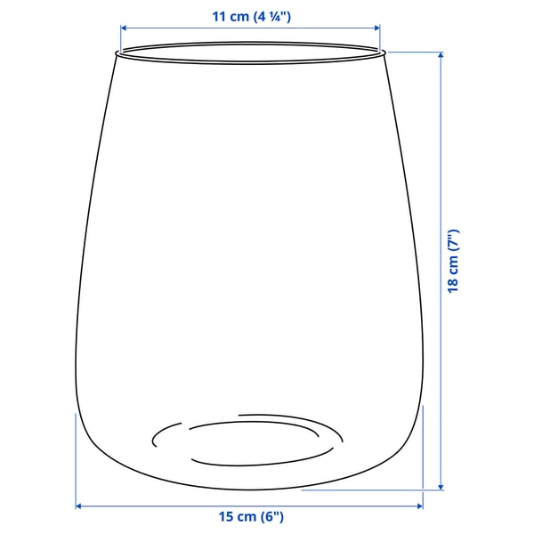 BERÄKNA - BERÄKNA Vase, clear glass, 18 cm