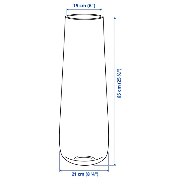 BERÄKNA - Vase, clear glass, 65 cm