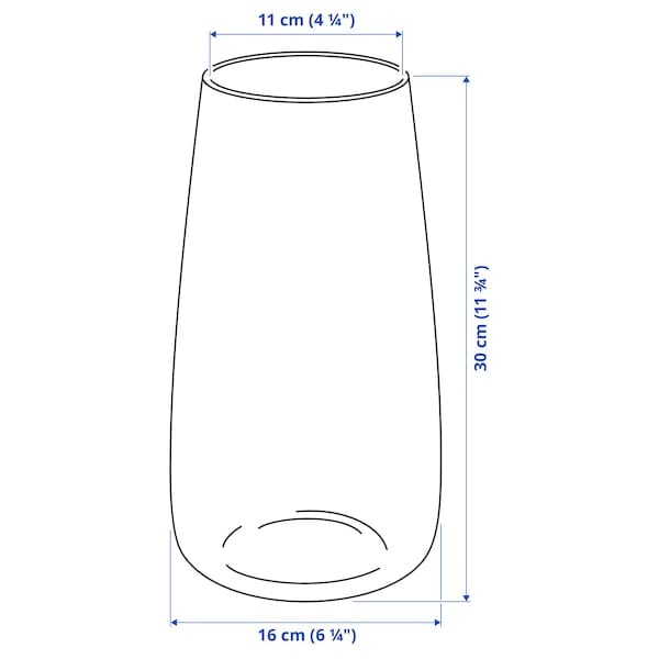 Ikea BERÄKNA - Vase, clear glass, 30 cm