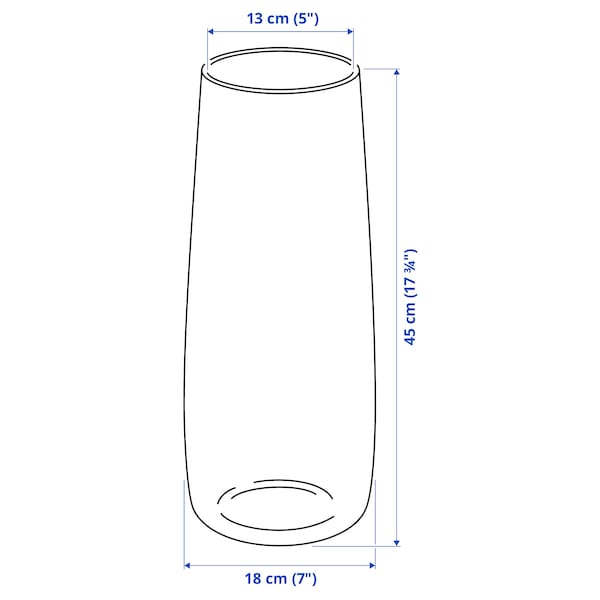 Ikea BERÄKNA - Vase, clear glass, 45 cm