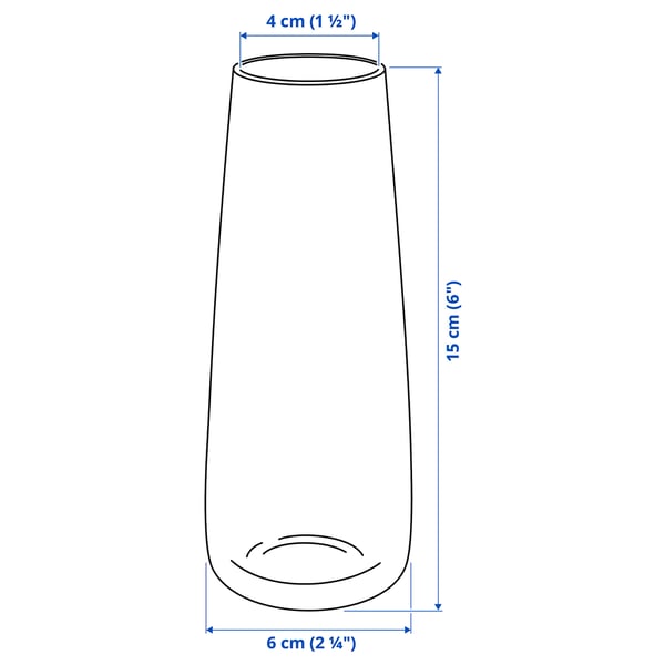 BERÄKNA vase, clear glass, 15 cm