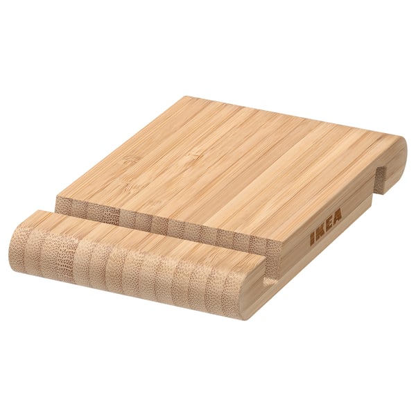 BERGENES holder for mobile phone/tablet, bamboo, 13x8 cm