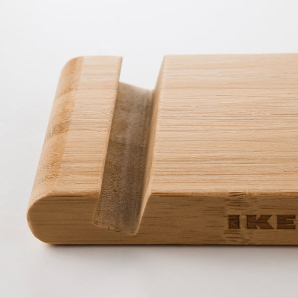 BERGENES holder for mobile phone/tablet, bamboo, 13x8 cm