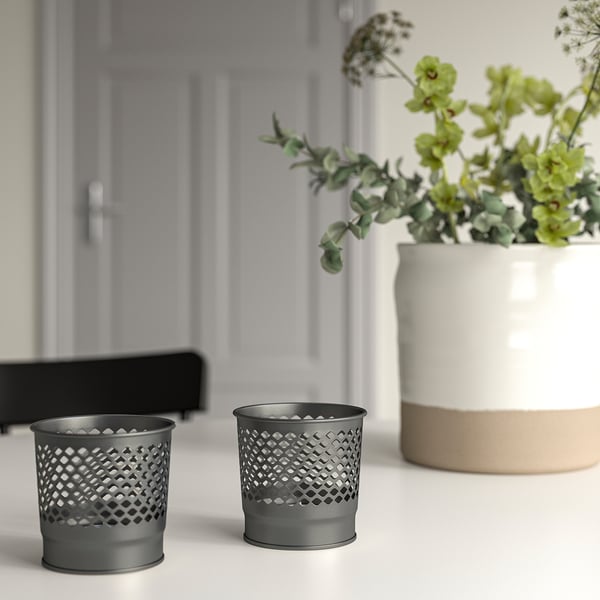 BERGGRAN candle holder, grey, 9 cm