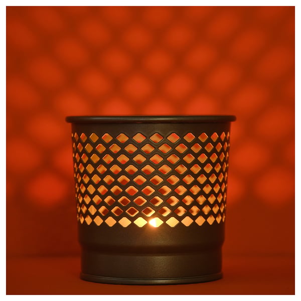 BERGGRAN candle holder, grey, 9 cm