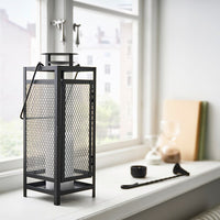BERGGRAN - Lantern for pillar candle, in/outdoor anthracite, 34 cm