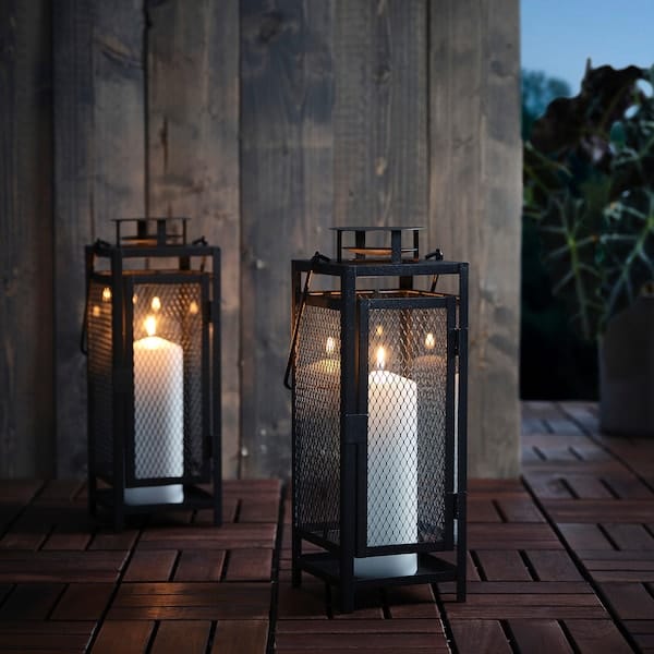 Ikea BERGGRAN - Lantern for pillar candle, in/outdoor anthracite, 34 cm