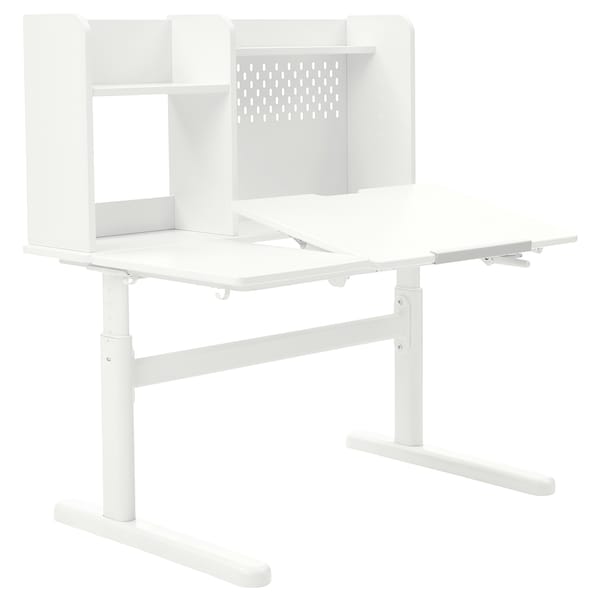 BERGLÄRKA - Table top and shelf, white,100x70 cm