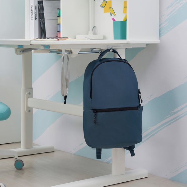 BERGLÄRKA desk, white/tiltable, 100x70 cm