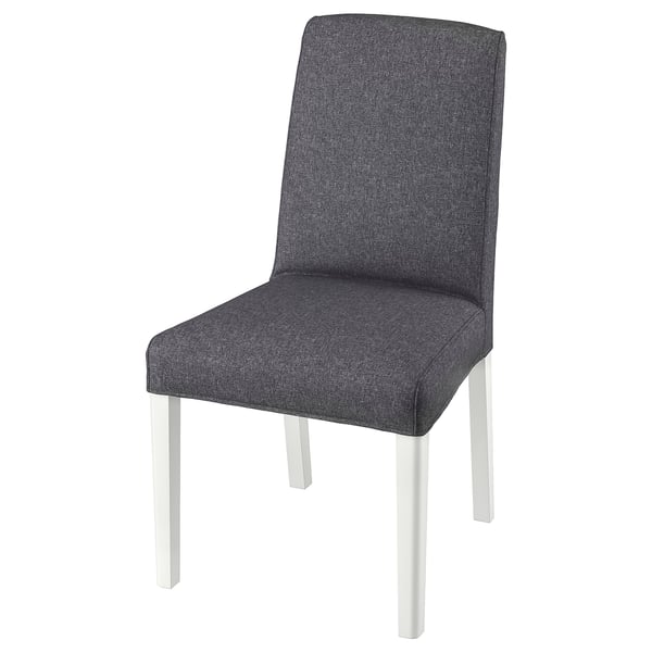BERGMUND chair, white/Gunnared medium grey, 52x95x59 cm
