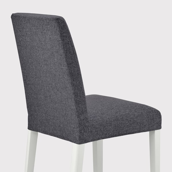 BERGMUND chair, white/Gunnared medium grey, 52x95x59 cm