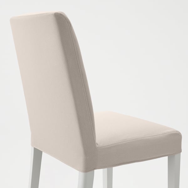 BERGMUND chair, white/Hallarp beige, 52x96x59 cm