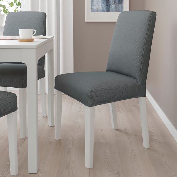 BERGMUND chair, white/Nykvarn grey, 52x95x59 cm