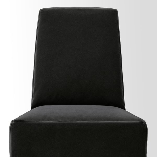 BERGMUND chair w medium long cover, white/Djuparp dark grey, 52x95x59 cm