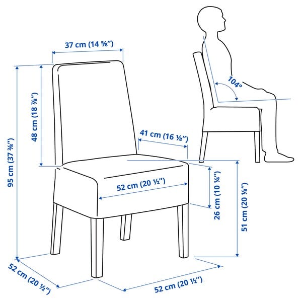 Ikea BERGMUND - Chair with medium-length cover ,