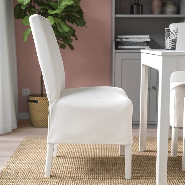 BERGMUND chair w medium long cover, white/Inseros white, 52x95x59 cm
