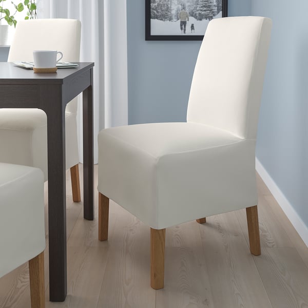 BERGMUND chair w medium long cover, oak effect/Inseros white, 52x96x59 cm