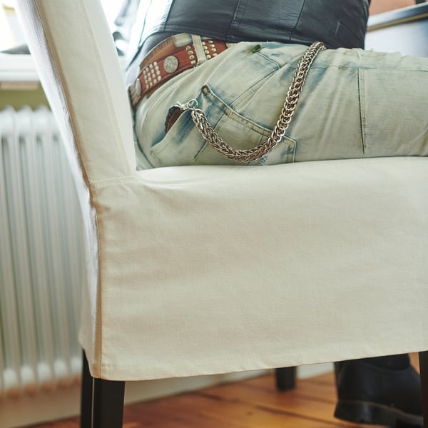 BERGMUND Chair with medium length lining - black/Inseros white ,