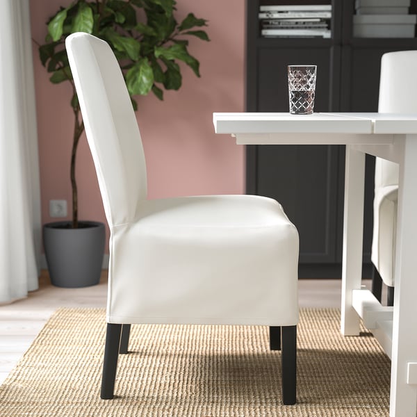 BERGMUND chair w medium long cover, black/Inseros white, 52x96x59 cm