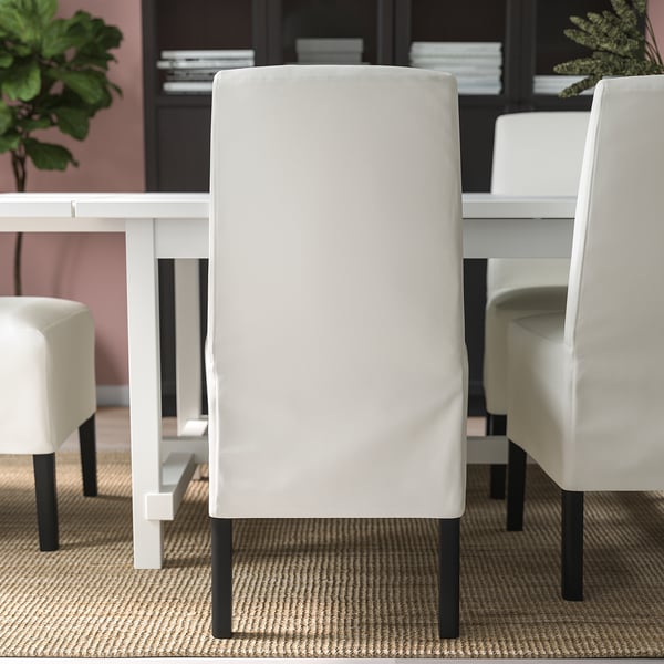 BERGMUND chair w medium long cover, black/Inseros white, 52x96x59 cm