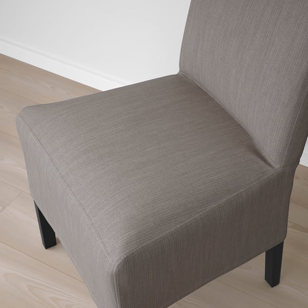 BERGMUND chair w medium long cover, black/Nolhaga grey/beige, 52x95x59 cm