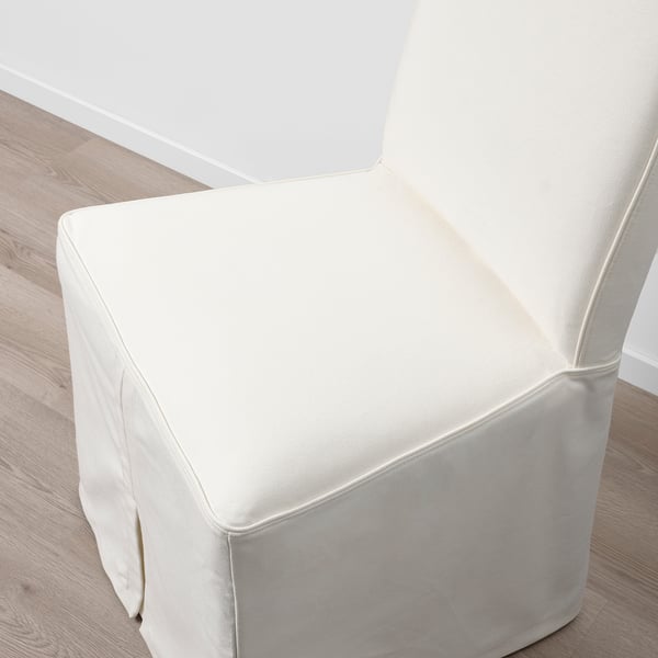 BERGMUND chair with long cover, oak effect/Inseros white, 52x95x59 cm