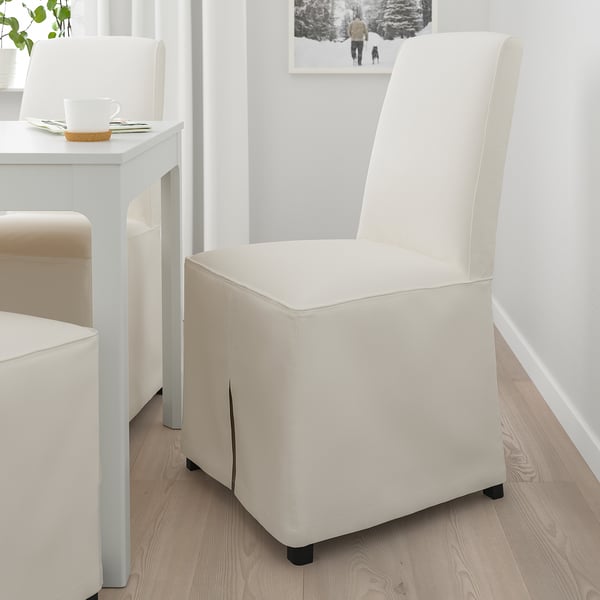 BERGMUND chair with long cover, black/Inseros white, 52x95x59 cm