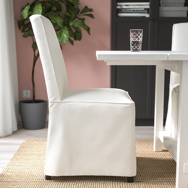 BERGMUND chair with long cover, black/Inseros white, 52x95x59 cm