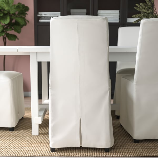 BERGMUND chair with long cover, black/Inseros white, 52x95x59 cm
