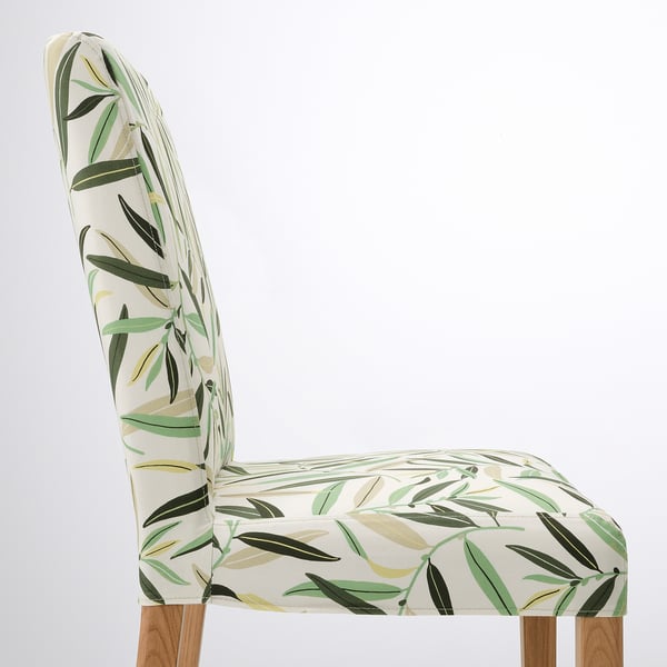 BERGMUND chair, oak effect/Fågelfors multicolour, 52x96x59 cm