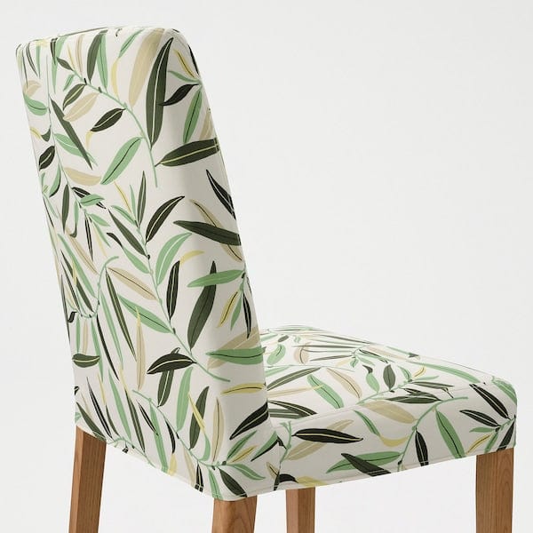 Ikea BERGMUND Chair - oak/Fågelfors pattern ,