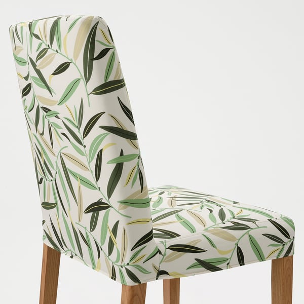 BERGMUND chair, oak effect/Fågelfors multicolour, 52x96x59 cm