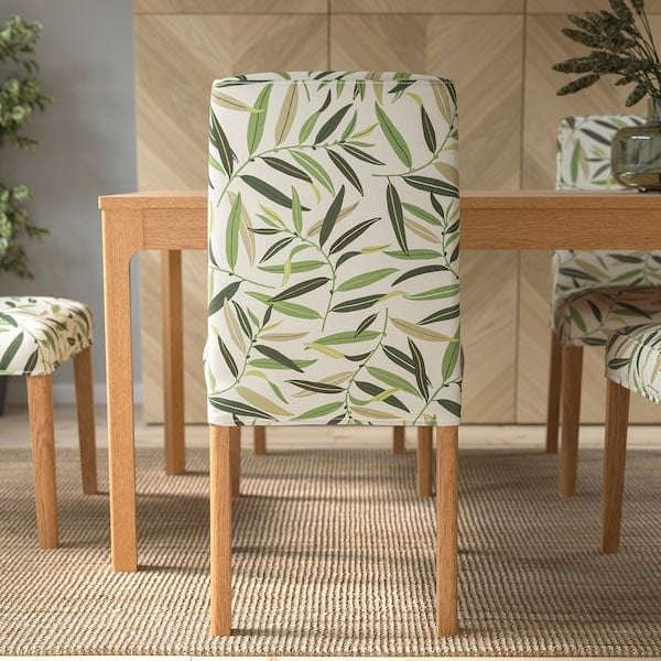 Ikea BERGMUND Chair - oak/Fågelfors pattern ,