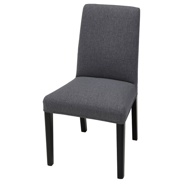 BERGMUND chair, black/Gunnared medium grey, 52x96x59 cm